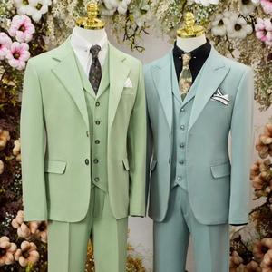 Costume ajusté pastel pour homme, costume professionnel, tenue de mariage, veste et pantalon pour témoin, gilet - Product Image 4