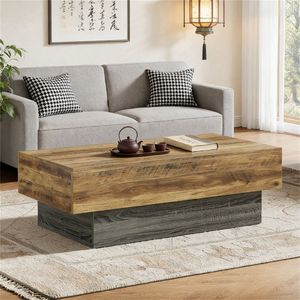 Tavolo da Pranzo Centrale in Stile Rustico, Tavolino da Caffè e Tavolino Laterale per Divano - Product Image 1