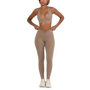 Sports 2-Piece Solid <b>Yoga</b> <b>Set</b> for Women with High Waist Butt Lift-Gym Fitness Activewear - Product Image 1