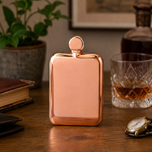 Gourde de poche en cuivre de qualité supérieure 6oz, gourde à liqueur en acier inoxydable, gourde à whisky portable, cadeau pour hommes, cadeau pour les garçons d'honneur - Product Image 3