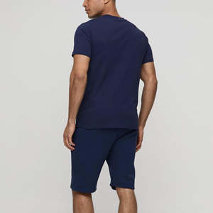 Ensemble court pour homme en coton 100% respirant, taille plus, sportswear d'entraînement, longueur genou, avec logo imprimé personnalisé, nouvelle mode - Product Image 4