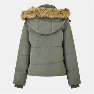 Chaqueta de Invierno Acolchada para Mujer y Hombre, Color Gris, con Capucha, Cálida, para Exteriores, Marca OEM - Product Image 4