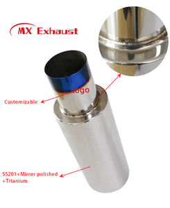 Bán sỉ giá phổ ống xả đuôi tip phổ thép không gỉ + Titanium Racing HK * S mufflers 2.5 ''đầu vào 4'' Outlet - Product Image 3