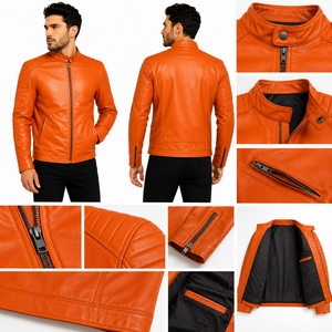 Veste en cuir pour homme de qualité supérieure, au design épuré, au toucher lisse, à la construction durable et au style intemporel pour un look sûr de soi au quotidien. - Product Image 5
