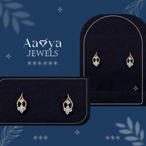Boucles d'oreilles en diamant brillant cultivé en laboratoire de 10 carats, clarté VVS-VS, or massif 9 carats, certifiées HRD, collection de luxe pour la Journée de la Femme - Product Image 3
