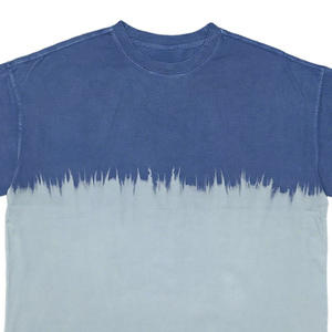 Camiseta de Manga Corta con Cuello Redondo y Estampado Tie-Dye para Hombre, Corte Regular, Informal, de Algodón Tejido, Diseño con Patrón Azul - Product Image 5