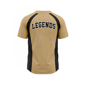 Uniformes de béisbol sublimados, conjunto de uniforme de béisbol para hombre, dorado y negro, que absorbe la humedad, corte regular, para todas las temporadas. - Product Image 5