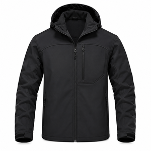 Chaqueta Softshell Impermeable y Transpirable con Capucha para Hombre, Cierre de Cremallera, Estilo Casual, Táctica, Corte Regular, para Actividades al Aire Libre - Product Image 1