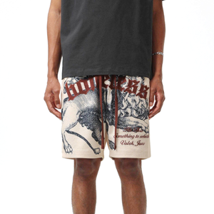 Shorts de Playa para Hombre, Ecológicos, Transpirables, de Secado Rápido, Negros, Estampados, con Bolsillos, Cintura con Cordón, Estilo Urbano, Sublimados - Product Image 1