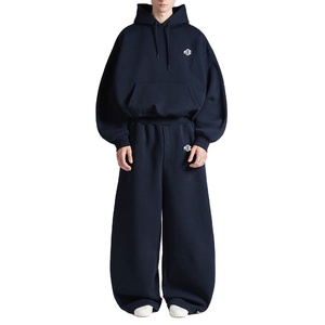 Ensemble survêtement à capuche surdimensionné personnalisé, streetwear, grande taille, pour femmes et hommes, vente en gros, coupe décontractée, 100% coton molletonné, détente - Product Image 1