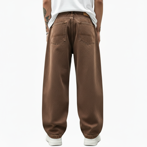 Jeans en denim pour hommes de marque personnalisée, coupe droite vintage, haute qualité, style décontracté, vente en gros de jeans pour hommes - Product Image 3