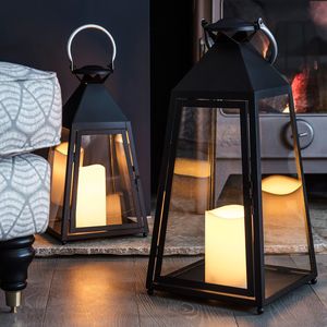 Antique finish metal <b>candle</b> <b>lantern</b> for table decor with durable frame suitable for indoor outdoor use - Product Image 6