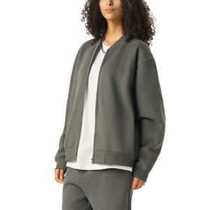 Sudadera de algodón grueso con hombros caídos, cuello alto, estilo americano, informal y moderno, con cremallera para hombre. - Product Image 4