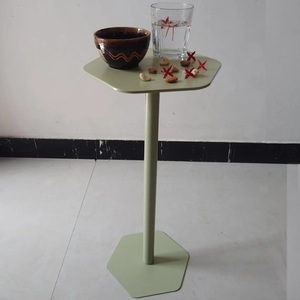 Modern Cast Aluminum Bar <b>Table</b> Asymmetric Design Floating Round Top Solid Base Durable Build <b>Space</b> <b>Saving</b> Elegant Accent Piece - Product Image 5