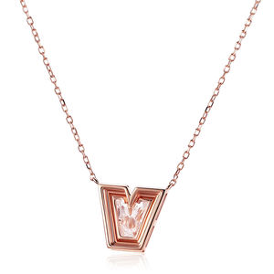 Collier Pendentif Lettre Initiale Personnalisé en Or Rose Massif 10K 14K 18K avec Diamants de Laboratoire Pavés, Ras-de-cou Alphabet, Cadeau Unisexe - Product Image 3