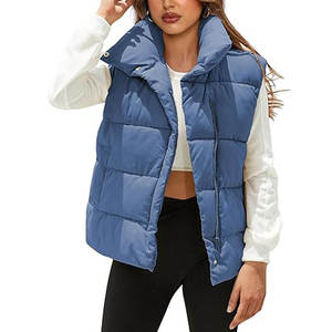 Nuevo Chaleco Acolchado de Invierno para Mujer, Estilo Casual, de Algodón, Impermeable, Duradero, con Cuello Alto, Chaleco Acolchado Liso al por Mayor - Product Image 2