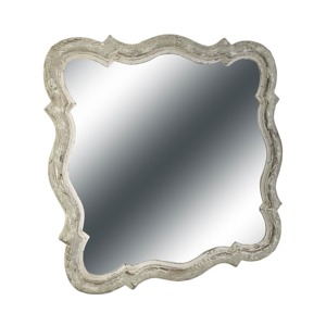 Espejo con Marco de Madera Blanco Vintage, Perfecto para Baño, Decoración de Pared Elegante con Encanto Rústico y Atractivo Clásico de la India - Product Image 6