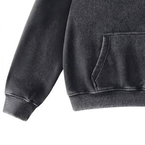 Sudadera con Capucha Extra Grande para Mujer, Negra, con Logotipo Personalizado de Alta Calidad, Color Sólido, Tejido de Algodón, Manga Larga, Transpirable, Estilo Urbano - Product Image 6