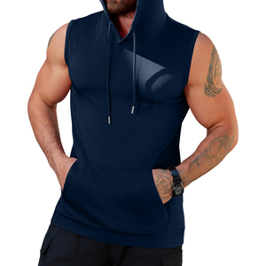 Camiseta sin Mangas Personalizada para Hombre, de Alta Calidad, para Gimnasio, Entrenamiento, Fitness, Estilo Urbano, Tallas Grandes, 100% Algodón Poliéster, MOQ Bajo - Product Image 3