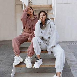 Fabricant sur mesure de survêtements pour femmes, ensembles de 2 pièces, sweat-shirt à capuche court et pantalon de survêtement long avec poches - Product Image 5
