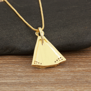 QIKU kalung liontin Liberty patung bendera Amerika kustom rantai sambungan tembaga yang dipersonalisasi persegi Hip Hop pria - Product Image 5