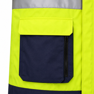 Chaqueta de Seguridad Reflectante de Alta Visibilidad, Resistente al Agua, en Amarillo, Verde y Azul Marino, Unisex, para Trabajo en Carretera, Personalizable al por Mayor, con Exterior de 300D - Product Image 6