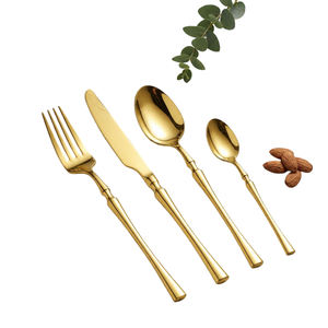 Custom Luxury Elegant Wedding Travel Mirror Polish Durable Reusable 4pcs <b>Knife</b> <b>Fork</b> Spoon Stainless Steel Cutlery <b>Set</b> - Product Image 5