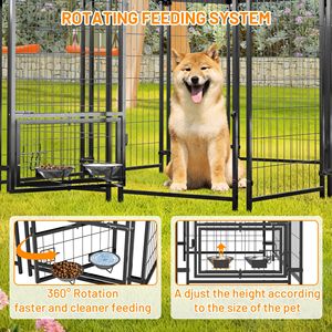 Enclos pour chien robuste avec toit extérieur XXL 4.23FT X5.82FT X4.83FT, en treillis soudé, résistant aux UV et imperméable, pour grands chiens - Product Image 6