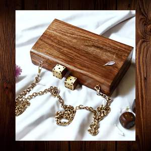 Stylish Premium Wooden Clutch <b>Purse</b> for Women Elegant Crystal Fashion Accessory for Evening Parties - Product Image 2