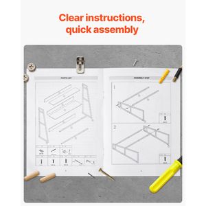 Organizzatore da Scrivania a 2 Livelli 95x32x90 cm, Scaffale Espositivo per Ufficio, Libreria e Scaffalatura - Product Image 2