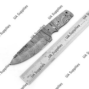 Couteau utilitaire à lame fixe en acier Damas, pleine longueur de lame, biseauté, OEM, personnalisable, design Drop Point, industriel - Product Image 5