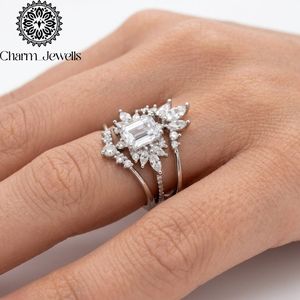 Bague de fiançailles en moissanite taille coussin motif floral Charm Jewells, en argent 925, sertie à griffes, style classique pour femme, certifiée IGI - Product Image 5
