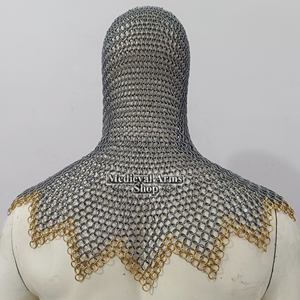 Capucha de Cota de Mídas Medieval de Acero Suave 09mm con Anillos Empalmados Hecha a Mano para Armadura de Caballero, Reenactamiento, Traje de Festival, Disfraz de Halloween - Product Image 4