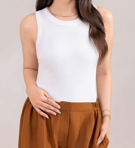 Camiseta sin mangas de encaje Racerback 2026 para mujer, para correr, hacer ejercicio, gimnasio, suave, acanalada, cuello redondo, transpirable, ecológica, para uso en exteriores - Product Image 5