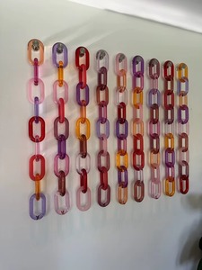Grande Décoration Murale Art Déco en Résine Transparente Colorée Faite à la Main, Maillons de Chaîne, DIY, Séparateur de Pièces, Rideau - Product Image 3