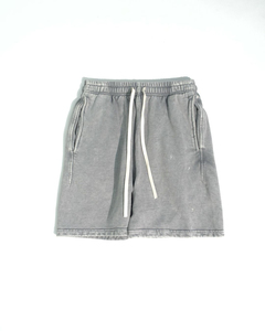 New <b>Men's</b> Casual Acid Wash Shorts Drawstring Elastic Waist Summer 100% Cotton French Terry Street Wear Unisex Acid Washed Shorts - Product Image 1