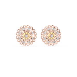Ensemble de clous d'oreilles SUNLACE en diamants de laboratoire floraux sertis en or rose massif 18 carats, pour fiançailles, mariage, soirées, occasions spéciales, événements glamour et usage quotidien - Product Image 1