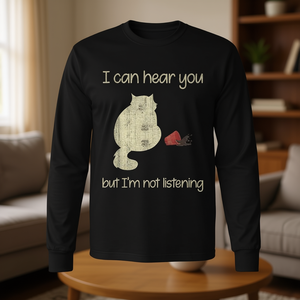 Posso sentirti ma non ti ascolto - T-shirt a maniche lunghe con stampa digitale unisex girocollo per adulti - Product Image 3