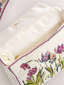 Floral Beaded High Quality Evening Clutch Purse with Sequin Embroidery up to 1L Capacity Flap Closure for Party Wedding Banquet - Product Image 5