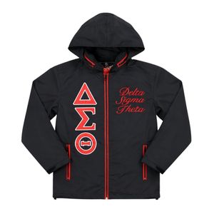 Giacca a Vento Nera Delta Sigma Theta per Donne, Leggera e Comoda, Tessuto Premium, Abbigliamento Casual per Confraternita Greca - Product Image 4