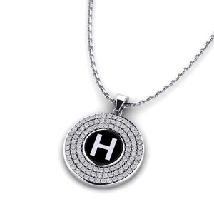 Stylish <b>Silver</b> + moissanite Plated Unique Design Letter Pendant With Charm Crystal Hip hop Style Unisex <b>Jewelry</b> pendant - Product Image 2