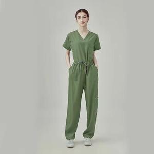 Export Quality Medical <b>Scrub</b> Uniforms V Neck Nurses <b>Scrubs</b> <b>Sets</b> for Women Beauty Salon Use Breathable Comfortable Custom Logo - Product Image 4