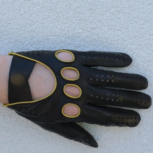 Gants de motard en cuir Stealth Ride à doigts ouverts, respirants, équipement de performance, logo personnalisé, vente en gros, faible MOQ, fournisseur en gros - Product Image 3