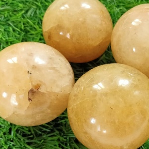 Sphère de cristal de calcite jaune naturelle, boule de pierre précieuse polie à la main pour la guérison, la méditation, la décoration de la maison et du bureau, cadeau - Product Image 2