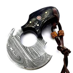 Couteau de camping et de chasse multifonctionnel en acier Damas fait main, 5 pouces, qualité supérieure, prix de gros, fabrication OEM/ODM - Product Image 1