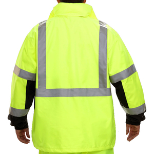 High Quality <b>Reflective</b> Water Proof ANSI Class 1 Safety Workwear Zipper Hoodie <b>Jackets</b> <b>Men</b> Security Long Sleeve Construction - Product Image 6