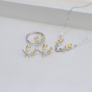 Conjunto de Joyería Fina Hecha a Mano en Plata S925, Collar con Colgante de Asta de Ciervo, Cadena para Clavícula y Perlas, Soporte para DIY, Modelo 1338 - Product Image 2