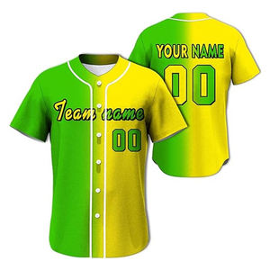 เสื้อเบสบอลคุณภาพพิเศษสั่งทำได้สำหรับผู้ชาย เสื้อซอฟต์บอลพิมพ์ลาย เสื้อกีฬาแบบมีกระดุม เสื้อตาข่าย - Product Image 1