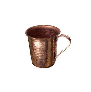 Copper Mug Hammered Metal Straight Cup With Handle Vintage Design Tea Mugs Elevating Home Bar <b>Aesthetics</b> Sleek Polished Mug - Product Image 3