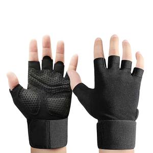 Gants de vélo respirants à demi-doigts avec logo personnalisé, antidérapants, rembourrés en gel, vente en gros OEM, prix bas - Product Image 1